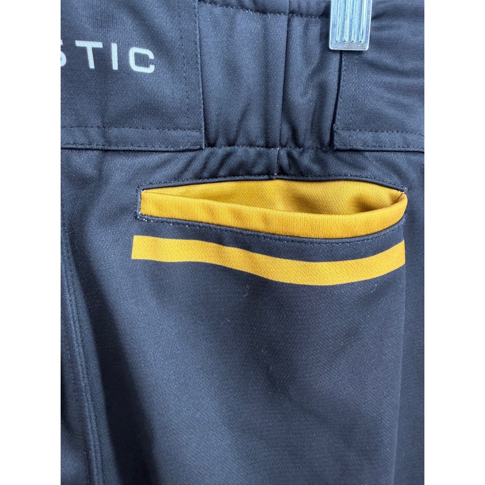 Warstic Mens Baseball Pants Small Black Gold Stripe Sports Uniform Gorpcore - Picture 13 of 15